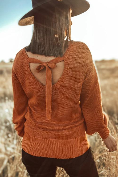 Golden Hour Bow-Back Sweater